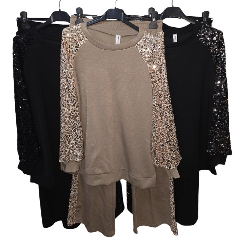 Womens Lounge Wear Tracksuit With Sequins One Size 3 Colours