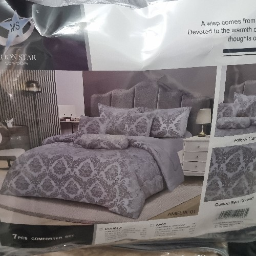 Karren Collection Gray 7pc Bed Set