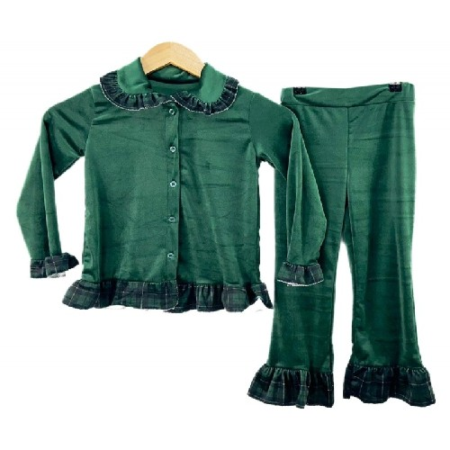 Girl's Green Tartan Pj's 