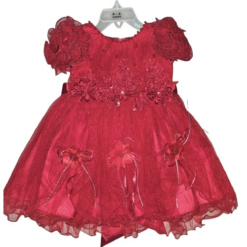 Girl's Red Party Dress Frills