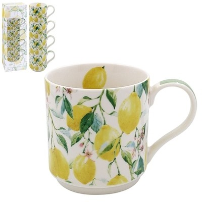 MUGS STACKING LEMON GROVE SET 4