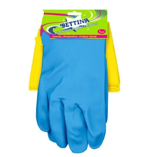 Bettina Bi-colour Natural Latex Rubber Gloves