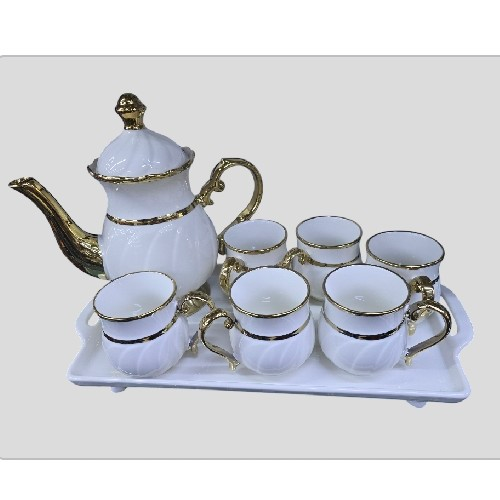 White And Gold Tea Set