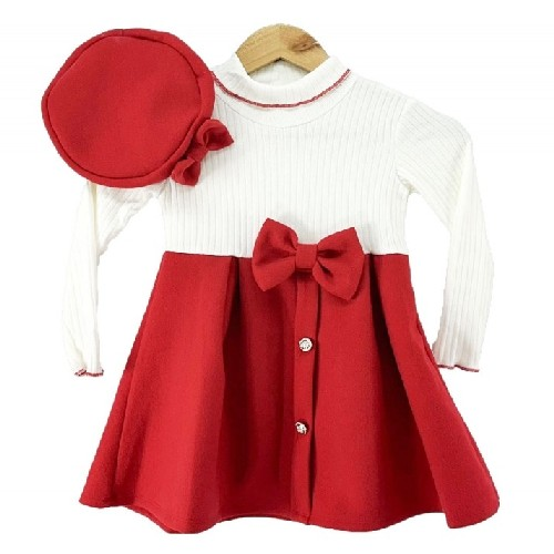 Girl's Dress With Hat Red R877A