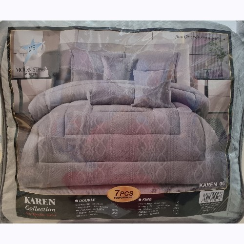 Karen Collection 7pc Silver Bed Set