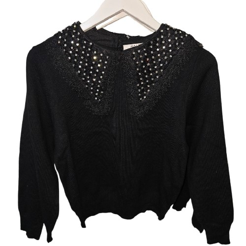 Womens Jumper With Bling Collier Black.