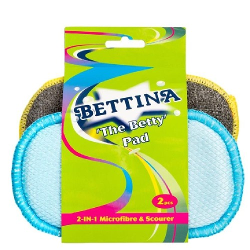 Bettina "The Betty" Pad 2 in 1 Microfibre & Scourer (Pack 2)