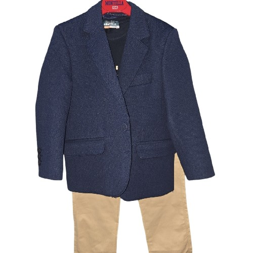Boys Navy Blazer, Beige Chinos And Navy Tshirt. (2425)