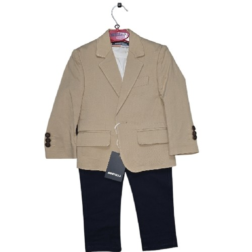 Boys Beige Blazer, Navy Chinos And White Tshirt (2427)