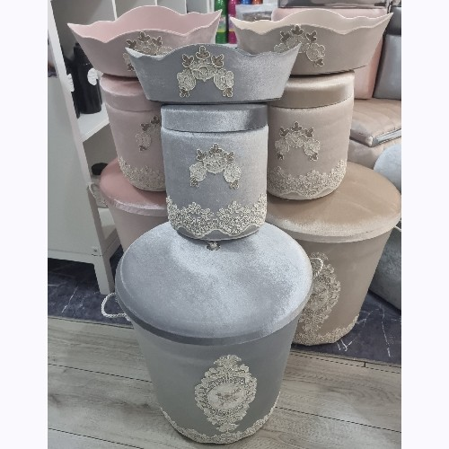Turkish Lace Laundry Basket Set 3pc