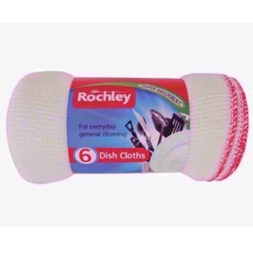 ABBEY DISH 6 CLOTHS ROCHLEY BLEACH