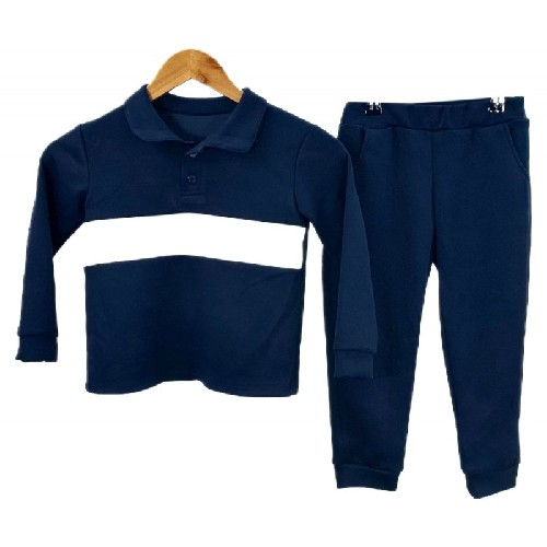 Boys Navy And White Tracksuit 