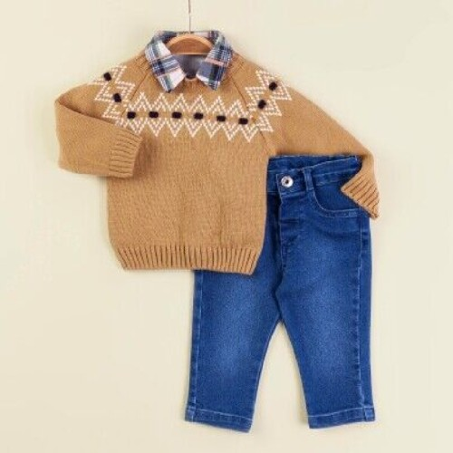 Boys Sweater, Shirt and Denim Jeans