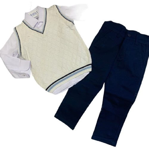 Boys samli 3 piece set cream
