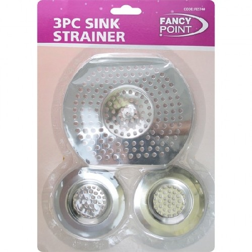 3PC STAINLESS STEEL CHROME SINK BATH STRAINER