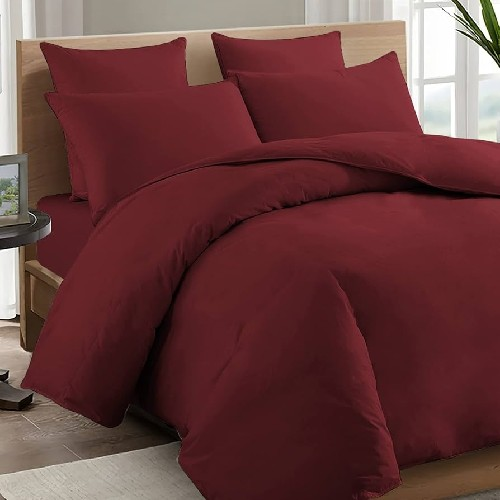 Moon Star King Size Burgundy Bedding