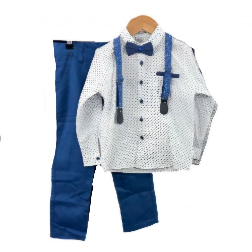 Boys Blue 4pc Shirt And Trousers Set R64