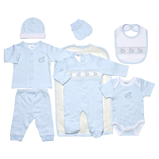 baby boys 7pc layette set- blue