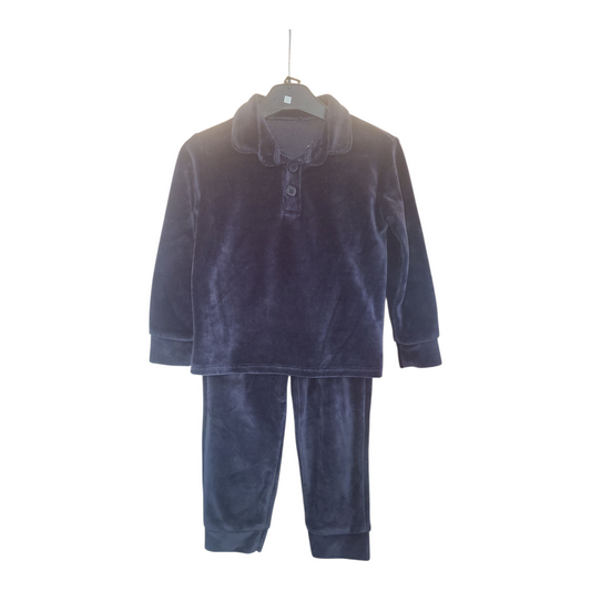 boys navy blue velour track suit