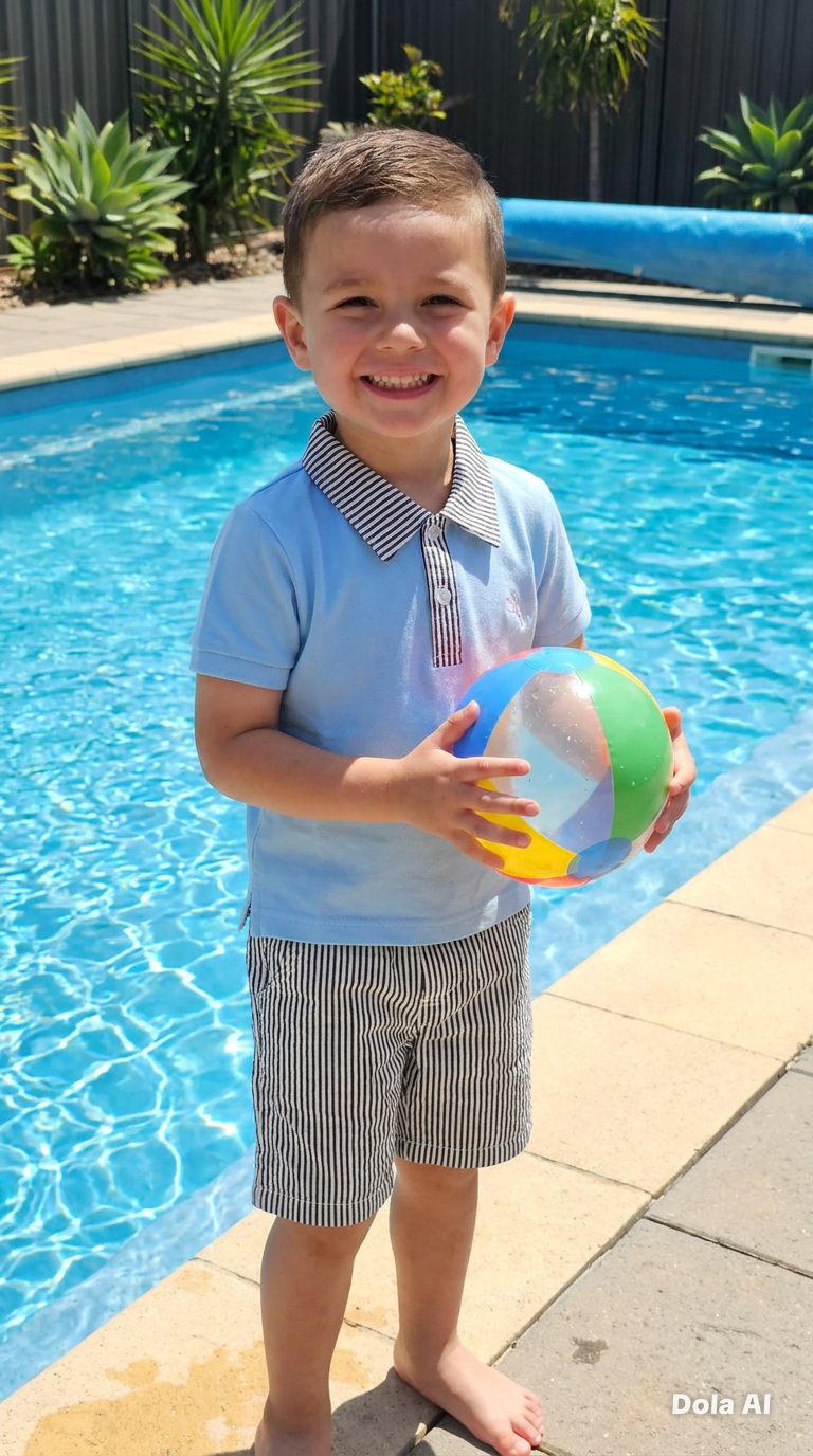 Boys Summer T-Shirt & Shorts Set- Sky & Navy Blue- Ages 1 to 5 Years