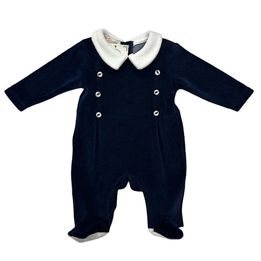 Baby Boys All-In-One Sleepsuit Outfit- Navy Blue