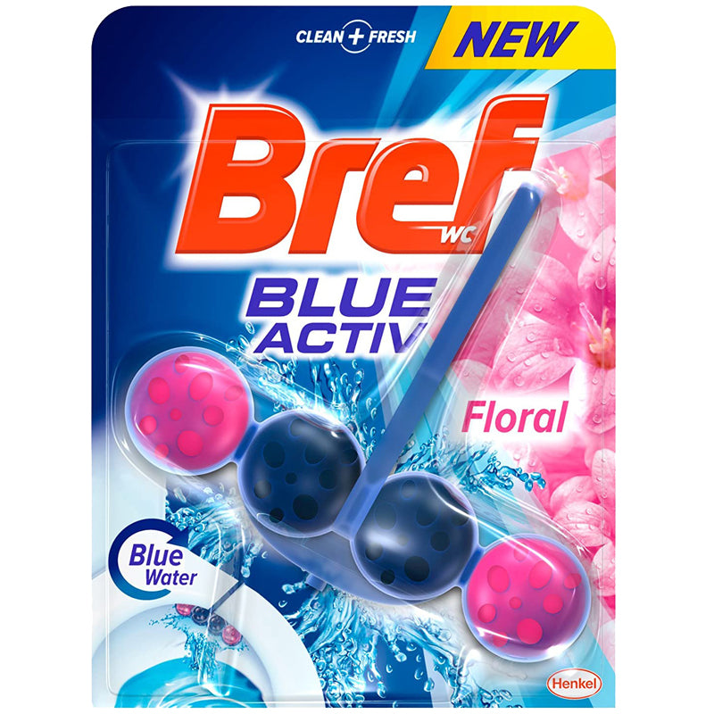 Bref WC Toilet Basin Freshener - Blue Active Floral