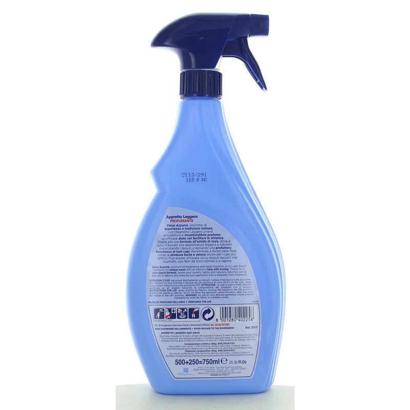 FELCE AZZURRA Perfumed Ironing Spray 750ml.