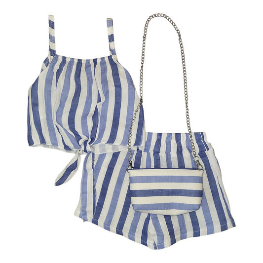 Girl's Strappy Top & Shorts Set With Matching Handbag- Ages 4 to 14 Years