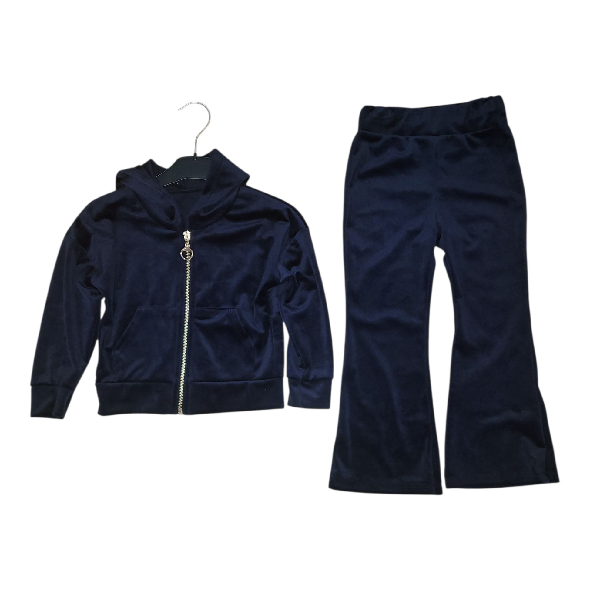 girls juicy navy blue lounge wear set front view