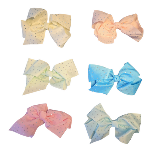 girls satin bow hair clip embellished 6in