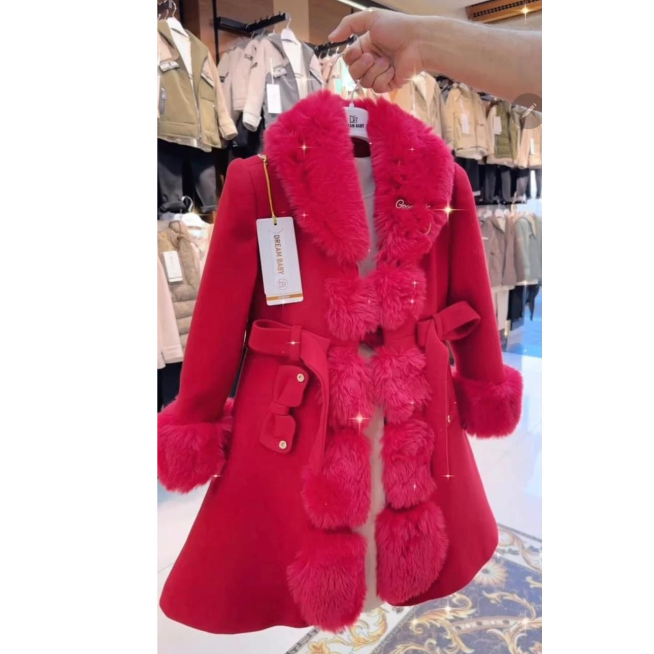 girls smart dressy coat and dress set red