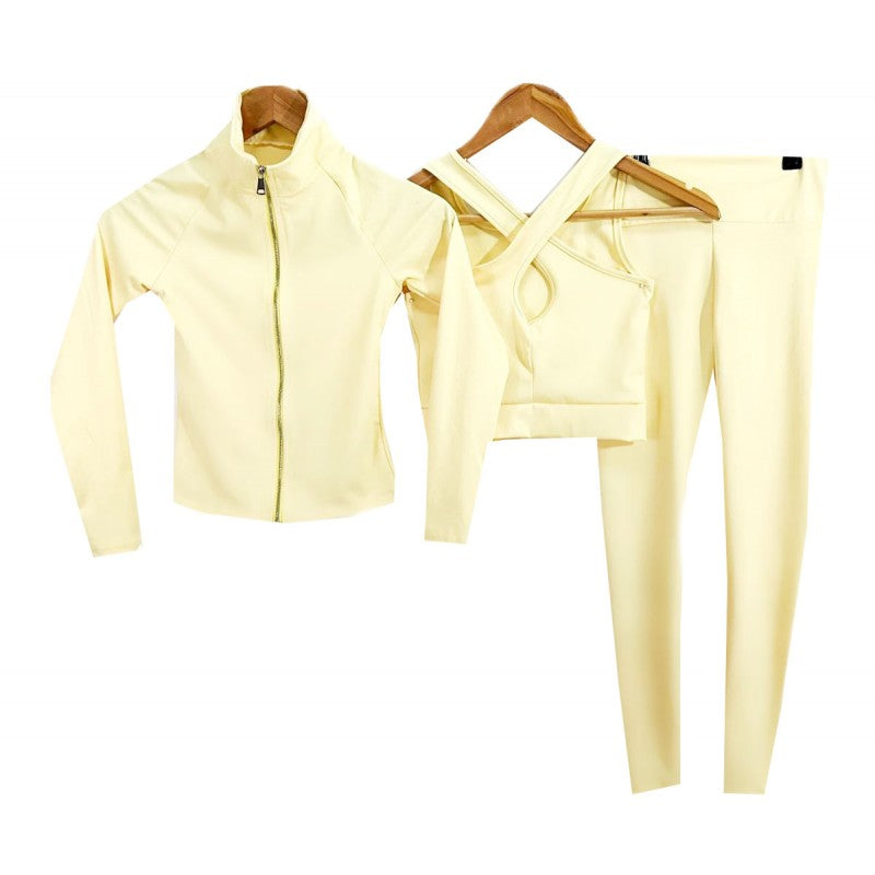 girls yellow 3pc gym set