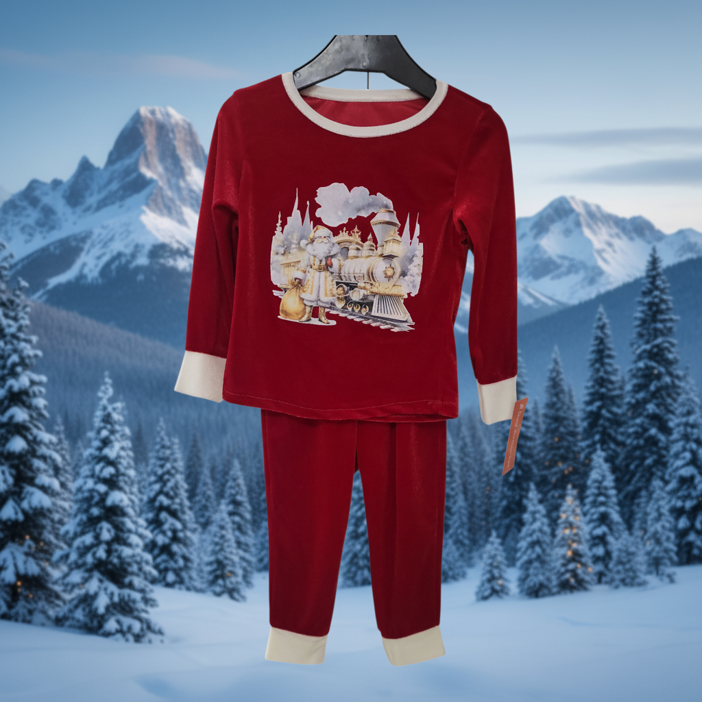 red polar express pyjamas ages 1 to 10years