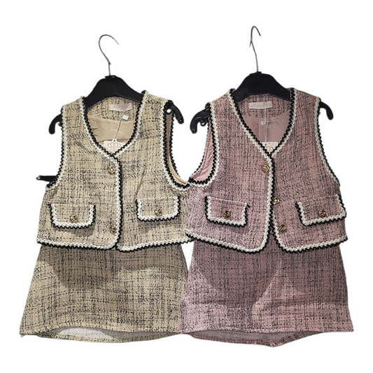 Girls waist coat and skirt set